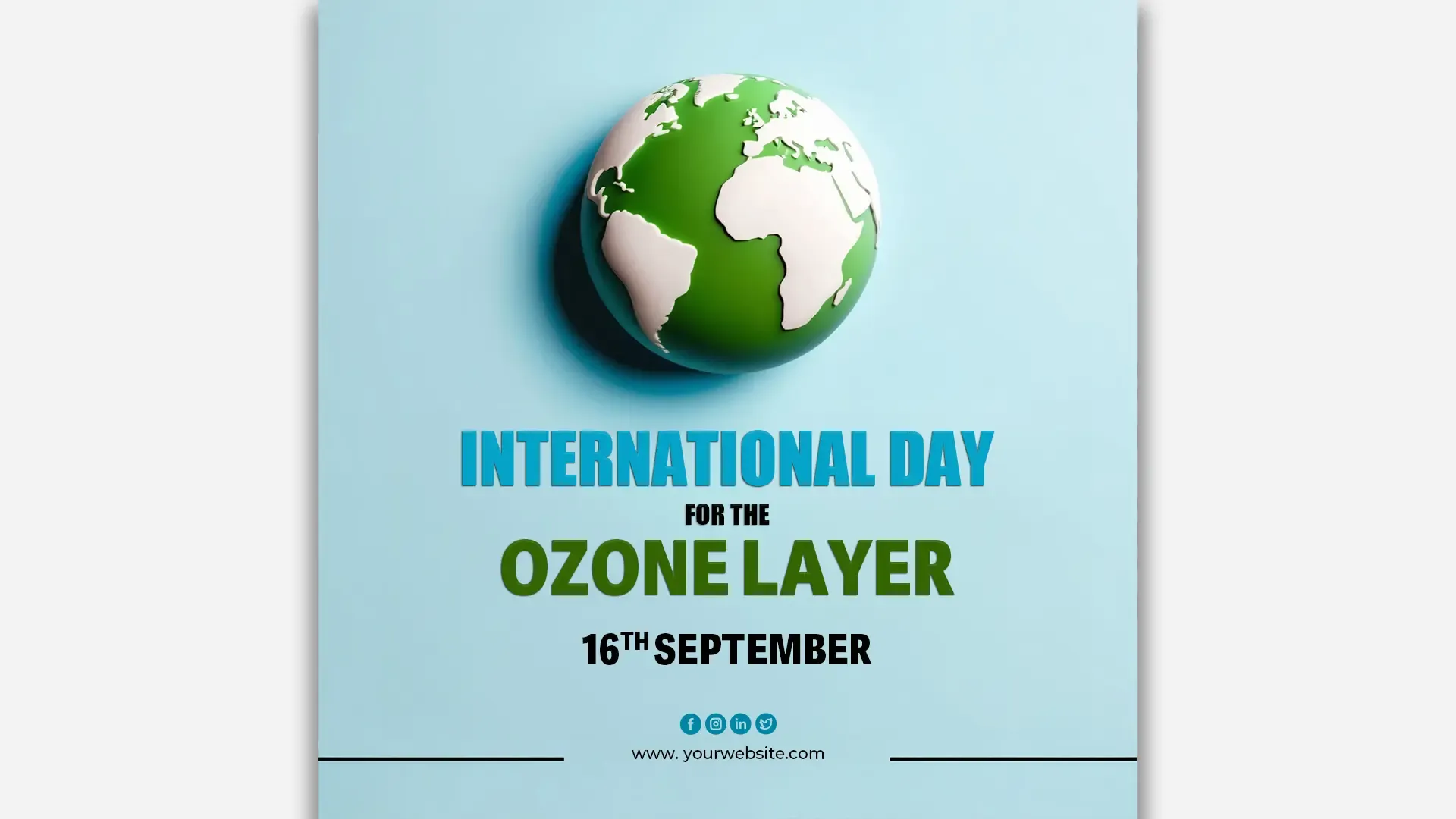 Minimalist 3D Ozone Day Instagram Post Design for September 16th image